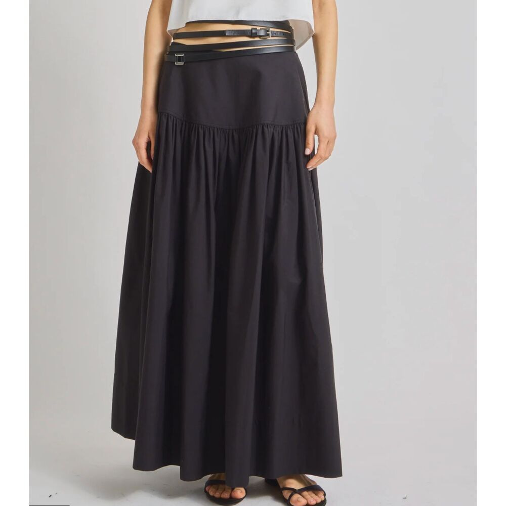 SAINT ART Tossa Poplin Maxi Skirt Black Small